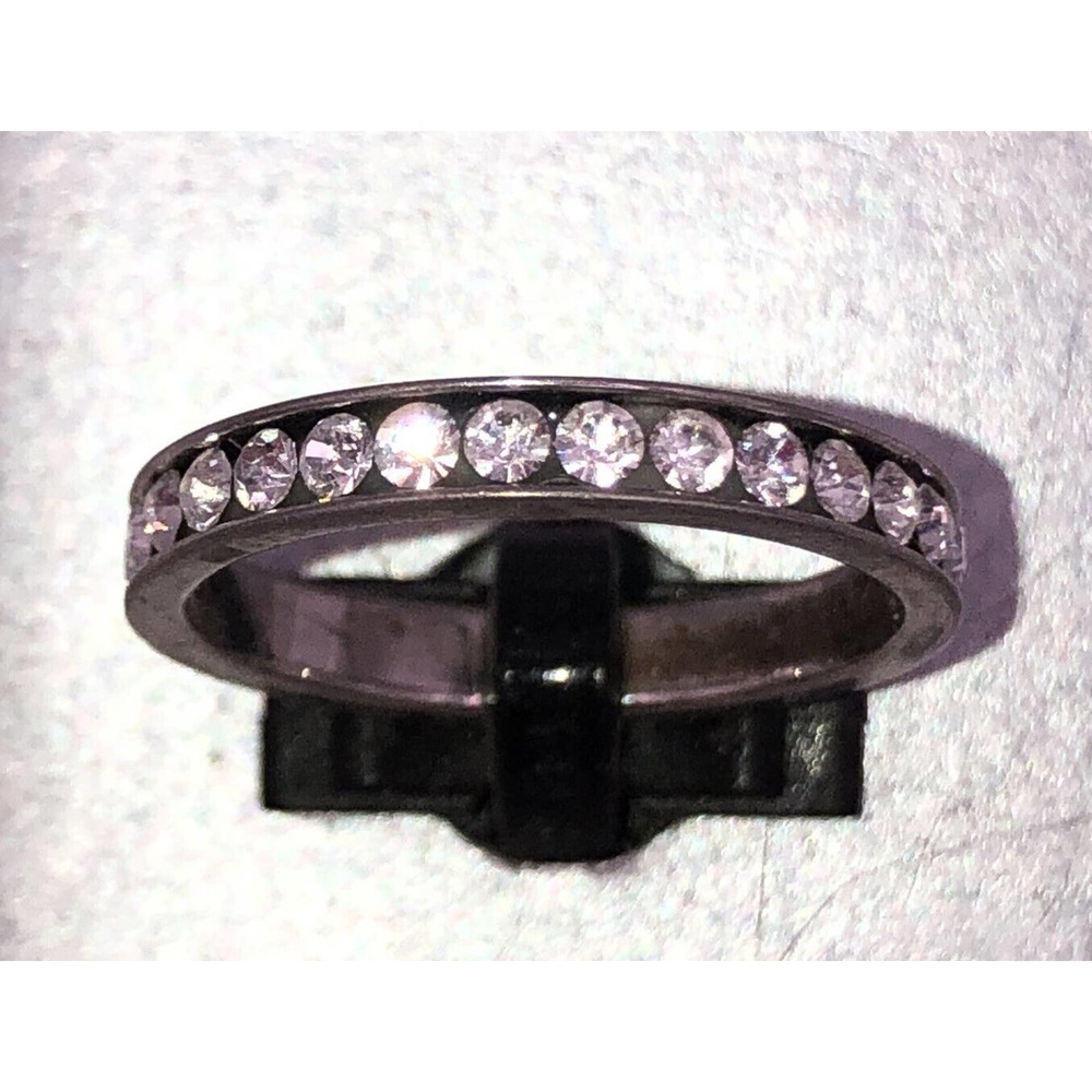 NWT Fine Sterling Silver Cubic Zirconia CZ Anniversary Band Ring Size 8